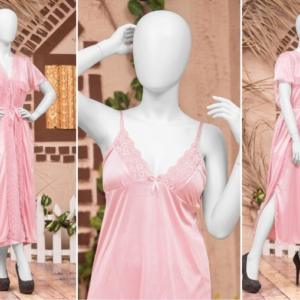 2 PCs Silk Splendor Satin Nightwear Set – Elegant & Comfortable Sleepwear SKU R-003 Free Size - Image 2