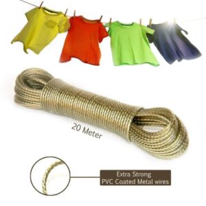 20M PVC Coated Metal Laundry Rope with Tensioner – Strong Outdoor Clothesline Wire (Random Color) - Image 4