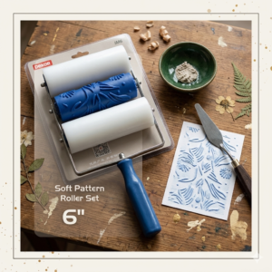 Roller Pattern Set – Paint Roller with Textured Design for Wall Decoration (6 Inch) - Image 1