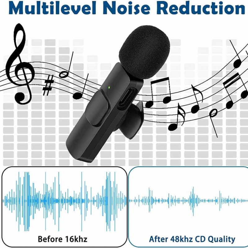 K11 2 IN 1 Collar Wireless Microphone Iphone/Android & Type C Supported - Image 4