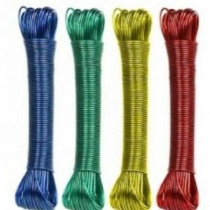 20M PVC Coated Metal Laundry Rope with Tensioner – Strong Outdoor Clothesline Wire (Random Color) - Image 1