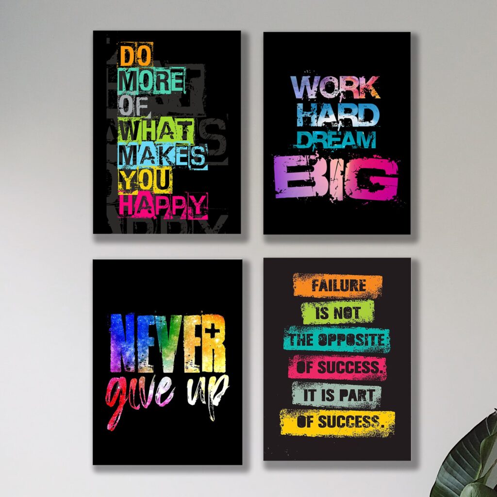 Set of 4 Premium Wall Art Photo Tiles – Modern Home Decor Sets 8x11
