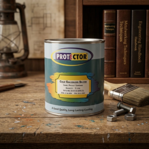 PROTECTOR  Anti Rust Zinc Coating Spray Color (Cold Galvanized Silver Paint 1 Liter) - Image 1
