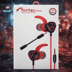 Fontec Arena Gaming Earphones with Detachable Mic – 3.5mm HiFi Stereo Surround Handsfree for Mobile, PC & Console - Random Color - Image 1