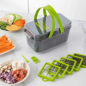 22 In 1 Vegetable Cutter With Stainless Steel Blades And Interchangeable Accessories Multipurpose Kitchen Slicer Tool - Image 3
