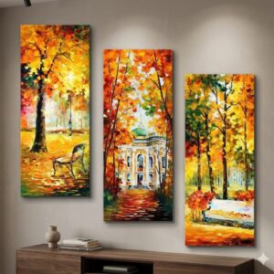 Set of 3 Decorative Wall Art Canvas Frames – Modern 3 Pcs Wall Frame Set 8x16 Inch - Image 1