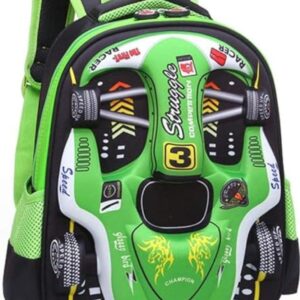 Kids Racing Car Nylon Backpack | Lightweight School Bag for Boys & Girls | Durable Travel & Casual Backpack - Image 4