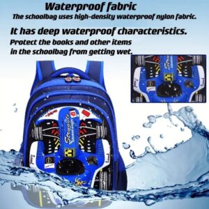 Kids Racing Car Nylon Backpack | Lightweight School Bag for Boys & Girls | Durable Travel & Casual Backpack - Image 2