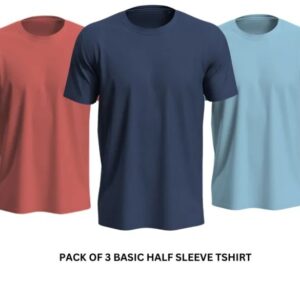Pack of 3 Premium Half Sleeves Round Neck Plain Color T-Shirts for Men & Boys – Soft Comfortable Fabric - Image 1