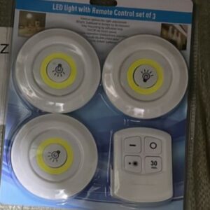 Pack of 3 LED Remote Control Lights – Tap Lights with Self Adhesive for Cabinet, Wardrobe & Kitchen - Image 5