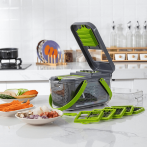 22 In 1 Vegetable Cutter With Stainless Steel Blades And Interchangeable Accessories Multipurpose Kitchen Slicer Tool - Image 4