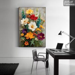 Flower Frame Wall Art | 12x16 Inches Decorative Frame With Double Tape - Image 1