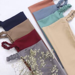 Elastic Half Niqab Bundle – Pack of 6 Premium Chiffon Face Veils for Women | Soft Breathable Daily Wear Niqab | Random Color - Image 1