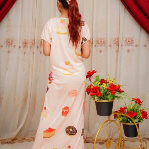 Cocoa Drift 3 Pieces Free Size Women Nightwear Set – Premium Jersey Nighty with Panty & Poni - Image 1