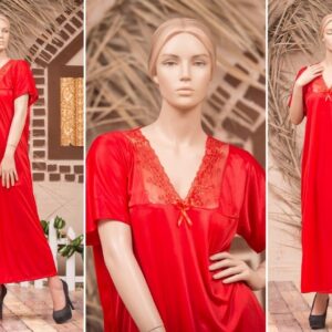 Single Pcs Stylish & Comfortable Long Silk Nightgown - Free Size (SKU R-002) - Image 5