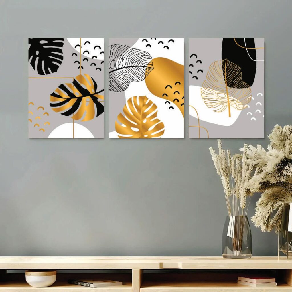 Set of 3 Premium Wall Art Photo Tiles – Modern Home Decor Sets 8x11