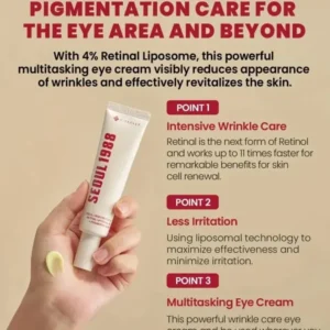 K-SECRET SEOUL 1988 Eye Cream: Retinal Liposome 2% + Fermented Black Bean – Advanced Anti-Aging & Brightening Formula - 30ml - Image 2