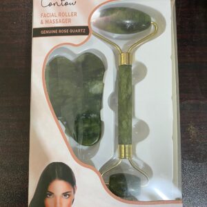 FLFWLASS Contour Facial Roller & Gua Sha Massager Set – Natural Jade Stone Beauty Kit for Face Lifting & Anti-Aging - Image 5