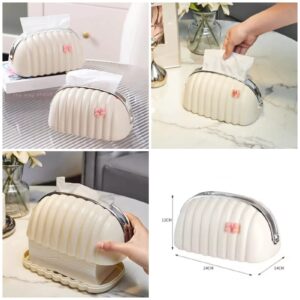 Decorative Shell Tissue Box Case Elegant And Modern Napkin Holder Stylish Daily Use Home And Office Accessory - Image 1