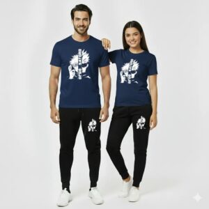 Top Trending Gojo Satoru Anime Printed Tracksuit for Men & Women – Premium Casual T-Shirt & Trouser Set (Random Color) - Image 1