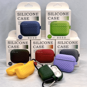 Silicone Breathable Braided Case Cover – Soft TPU Protective Charging Case (Random Color) - Image 3