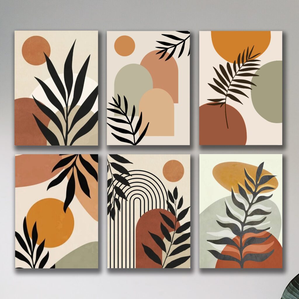 Set of 6 Premium Wall Art Photo Tiles – Modern Home Decor Sets 8x11