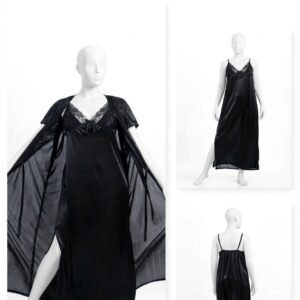 2 Pcs Premium Silk Lace Women's Sleepwear Set Inner & Gown Nightwear (Size Free) - Image 2
