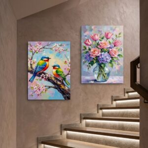 2Pcs Birds Wall Frame | Decorative 8x11 Inch Frames For Home & Office | Double Tape Included - Image 1