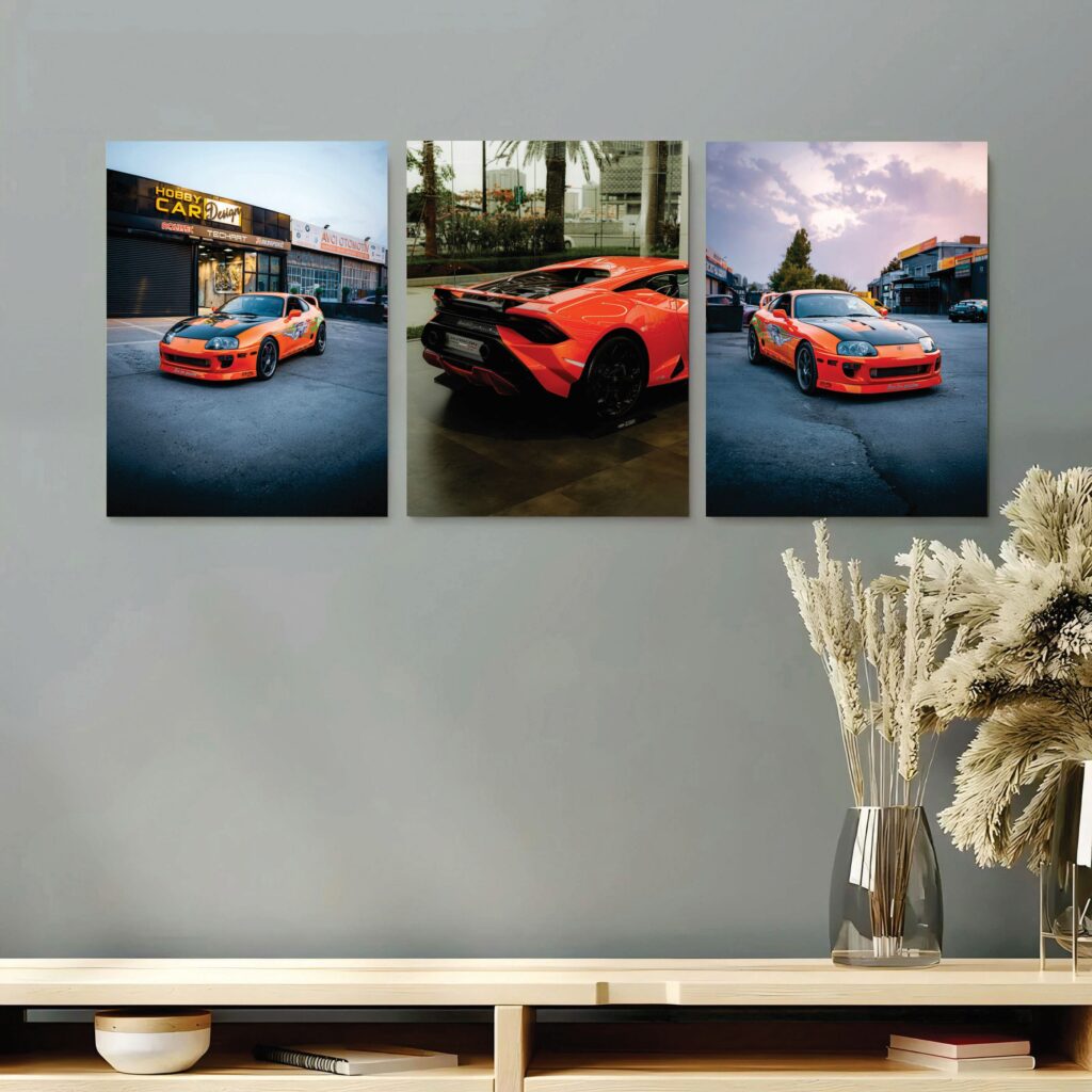 Set of 3 Premium Wall Art Photo Tiles – Modern Home Decor Sets 8x11