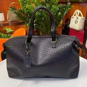 Luxury Valentino Imported Travel Duffel Bag (20 × 13 Inches) – High-Quality Woven Texture Handbag | Premium Large Capacity Weekender Bag (without box) - Image 1