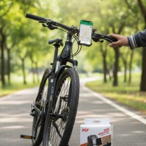 FLY Universal Mechanical Bike & Motorcycle Phone Mount – 360° Adjustable Handlebar Bracket for Bicycles, Scooters & E-Bikes - Image 1