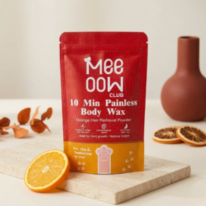 Meeoow Club 10 Min Painless Body Wax – Orange Hair Removal Powder for Smooth Skin - 100g - Image 3