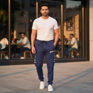 Super Dry Men’s Panel Trousers | Premium French Terry Fabric Joggers | Stylish Contrast Panel Slim-Fit Sweatpants for Gym & Casual Wear - Image 3