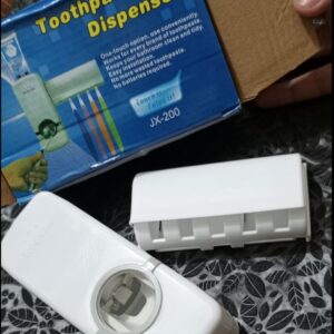Automatic Toothpaste Dispenser With Toothbrush Holder Wall Mounted Durable Hygienic And Convenient Bathroom Accessory - Image 5