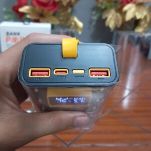 Transparent Power Bank 20000 mAh With Emergency Lights Digital Display Black Colour Fast Charging Portable Charger - Image 4