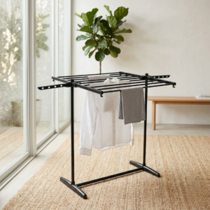 Folding Cloth Drying Stand | Multi-Tier Laundry Organizer With Extendable Wings | Space-Saving Durable Rack For Clothes - Image 1