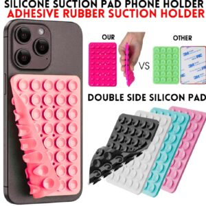 1 PCs Double Side Silicone Suction Pad Phone Holder – Self-Adhesive Square Rubber Grip Pad for All Mobiles & Tablets (Random Color) - Image 2