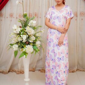 Bliss Beam 3 Piece Imported Jersey Interlock Printed Nighty Panty And Poni Set Free Size For Women - Image 3