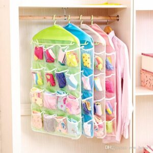 16-Pocket Multifunction Hanging Storage Bag | Door & Wall Mounted Closet Organizer | Random Colour - Image 1