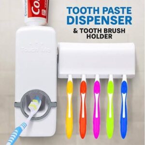 Automatic Toothpaste Dispenser With Toothbrush Holder Easy Use Bathroom Accessory - Image 1