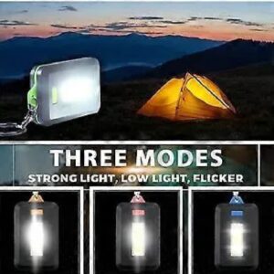 Mini COB LED Keychain Flashlight 3 Modes | Portable Rechargeable Keychain Torch | Emergency Pocket Light (Random Color) - Image 1