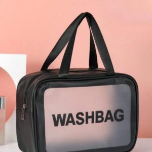 Premium PVC Waterproof Washbag – Portable Clear Toiletry & Makeup Kit Organizer Bag with Top Handle - Image 2