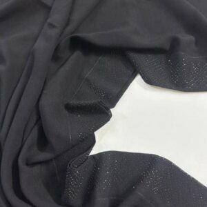 Premium Black Chiffon Dupatta with One Side Stone Work – Elegant Formal Wear for Women – Soft & Lightweight Fabric - Image 2