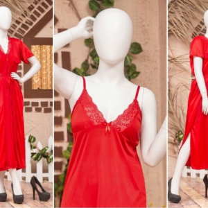 2 PCs Silk Splendor Satin Nightwear Set – Elegant & Comfortable Sleepwear SKU R-003 Free Size - Image 1