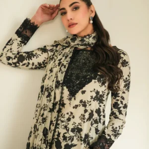 Digital Printed Lawn Dress With Chiffon Printed Dupatta (Unstitched) - Image 2