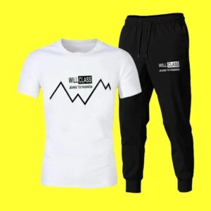 Black Trendy Markhor Printed Track Suit for Men & Boys | Soft & Comfortable Summer Wear | Lightweight Breathable Fabric - Image 1