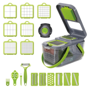 22 In 1 Vegetable Cutter With Stainless Steel Blades And Interchangeable Accessories Multipurpose Kitchen Slicer Tool - Image 1