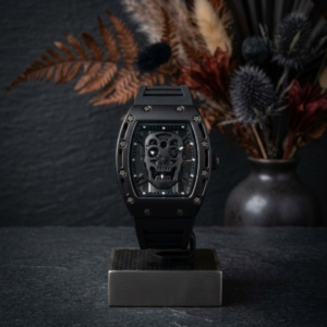 Luxury Non-Waterproof Skull Skeleton Concept Watch – Bold Tonneau Case with Sporty Silicone Strap (Without Box) - Image 4