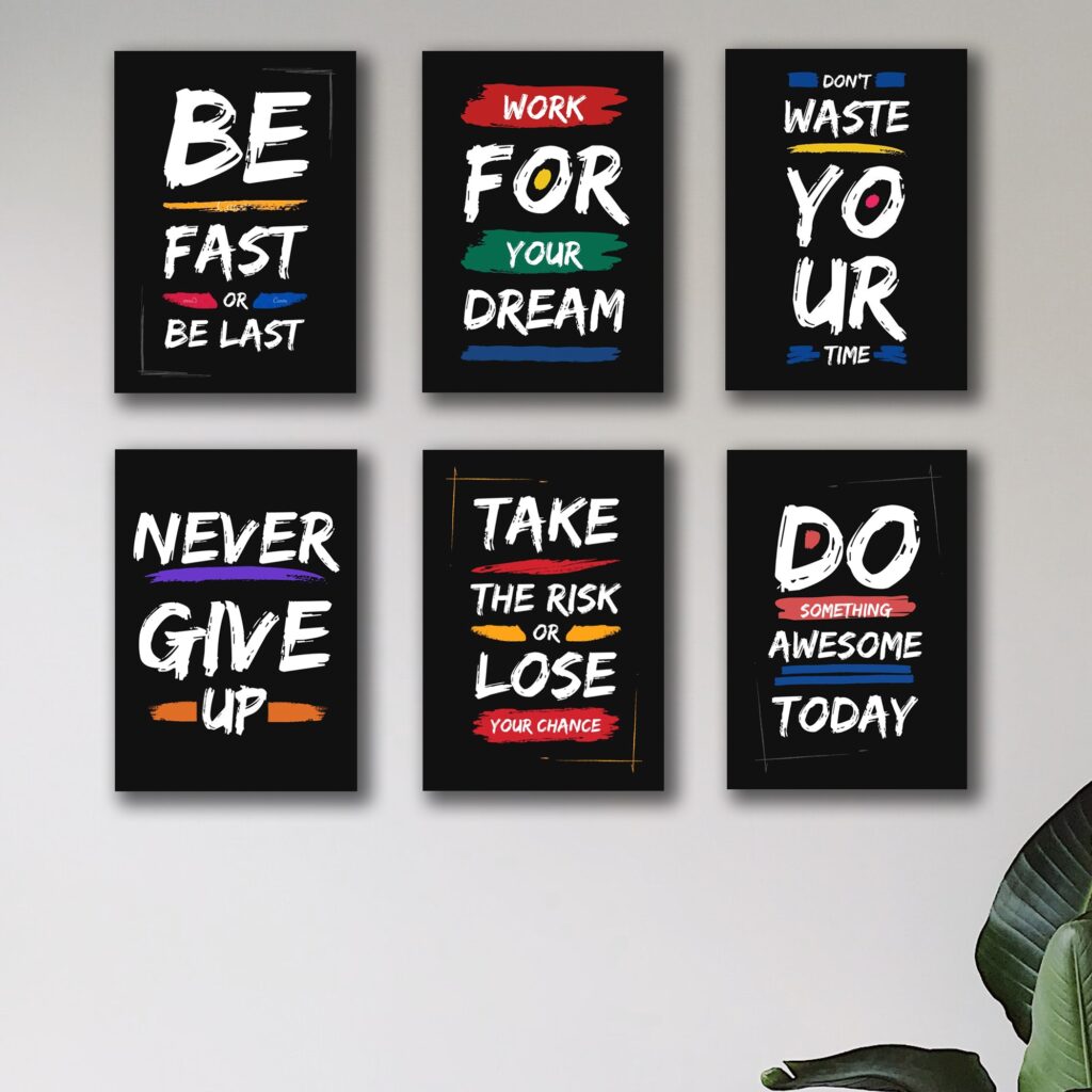 Set of 6 Premium Wall Art Photo Tiles – Modern Home Decor Sets 8x11