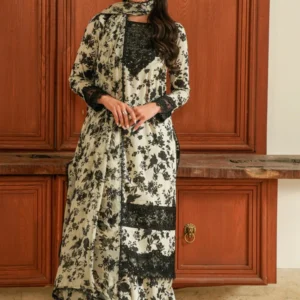 Digital Printed Lawn Dress With Chiffon Printed Dupatta (Unstitched) - Image 1